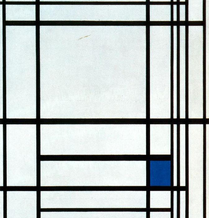 WikiOO.org - Encyclopedia of Fine Arts - Lukisan, Artwork Piet Mondrian - Composition with Blue