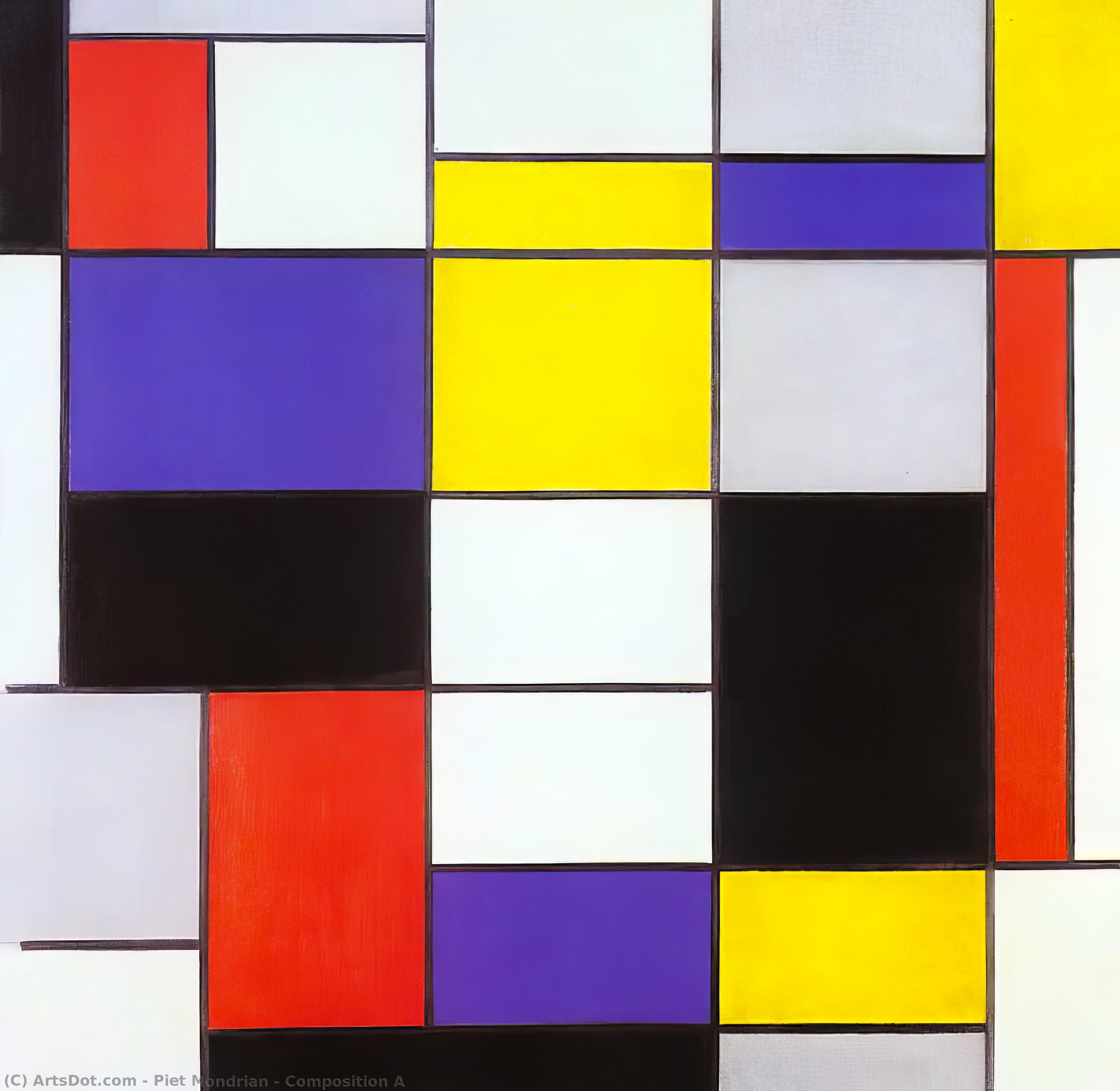 WikiOO.org - Enciklopedija dailės - Tapyba, meno kuriniai Piet Mondrian - Composition A