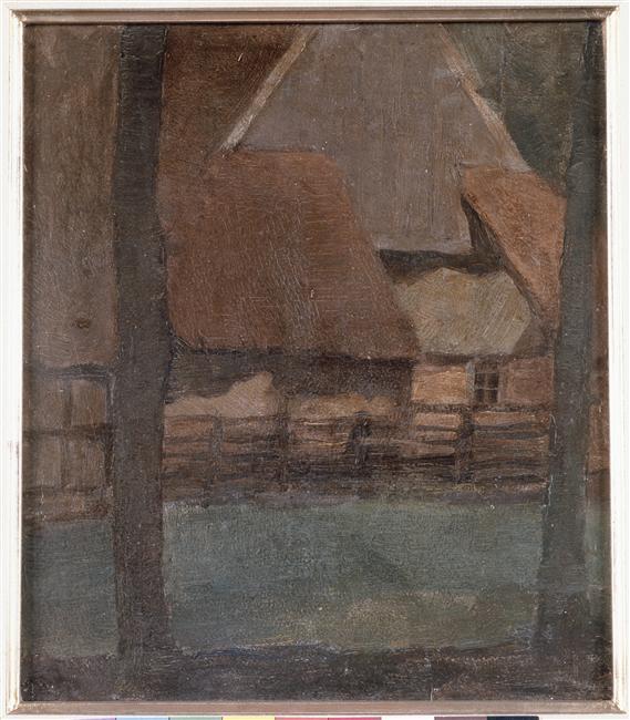 WikiOO.org - Encyclopedia of Fine Arts - Lukisan, Artwork Piet Mondrian - Gable Farm with trees