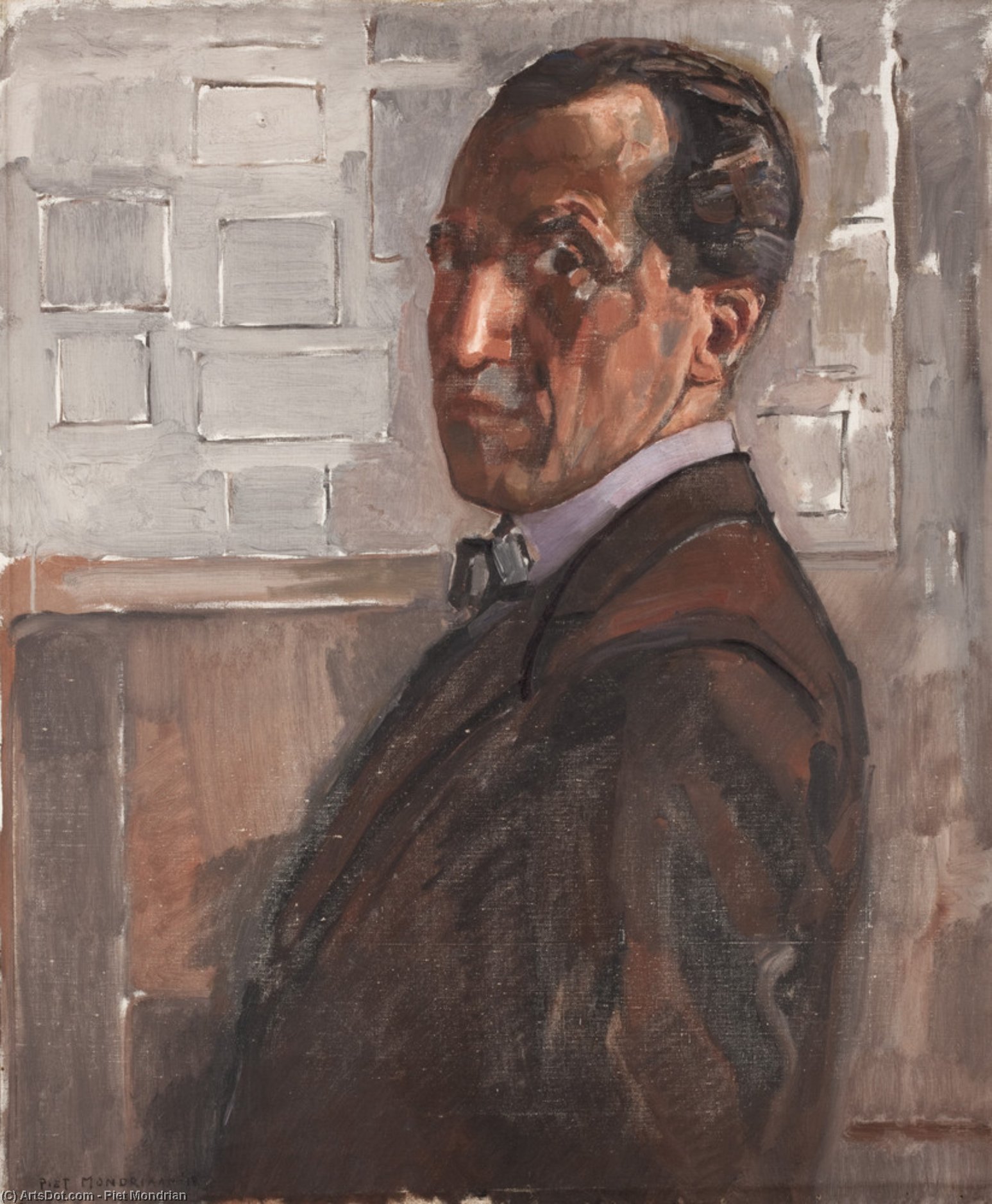 WikiOO.org - دایره المعارف هنرهای زیبا - نقاشی، آثار هنری Piet Mondrian - Self Portrait