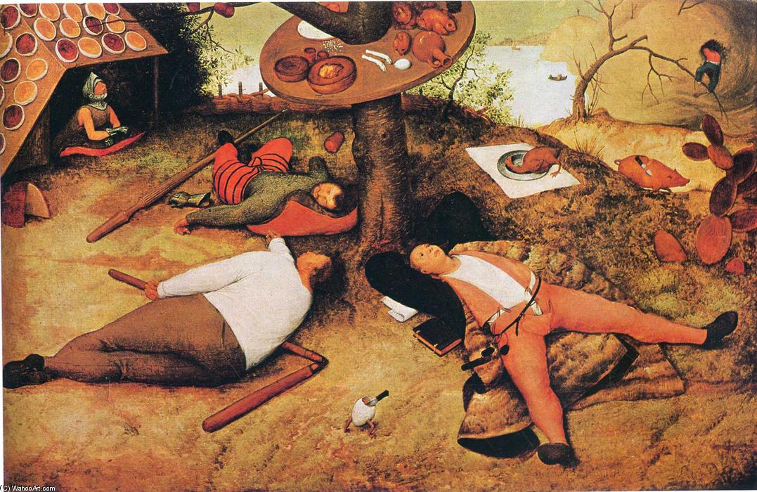 WikiOO.org – 美術百科全書 - 繪畫，作品 Pieter Bruegel The Elder - 土地 Cockaigne