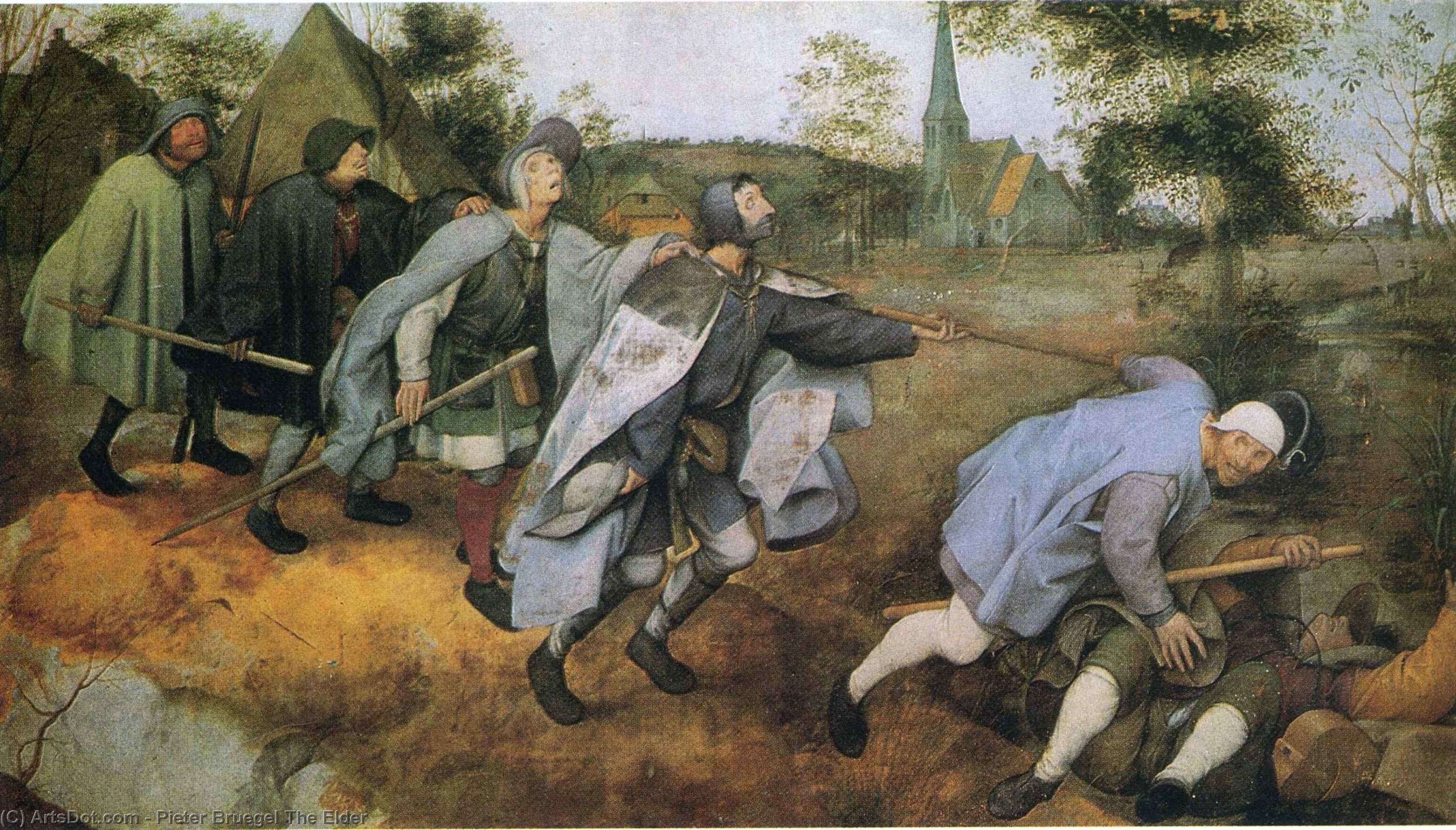 WikiOO.org - Энциклопедия изобразительного искусства - Живопись, Картины  Pieter Bruegel The Elder - Притча самого  тем  слепой