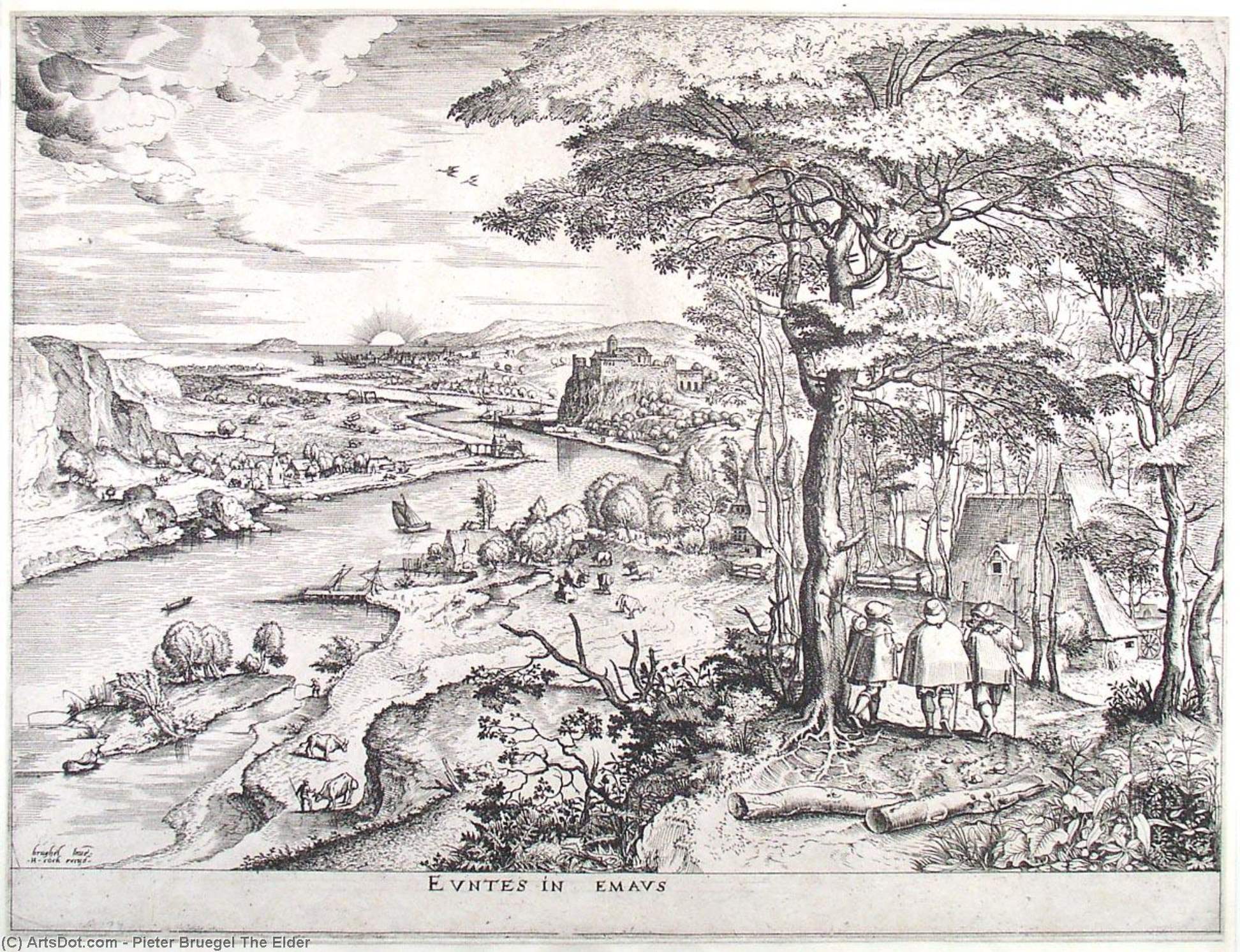WikiOO.org - Enciklopedija likovnih umjetnosti - Slikarstvo, umjetnička djela Pieter Bruegel The Elder - Go ye into the Emmaus