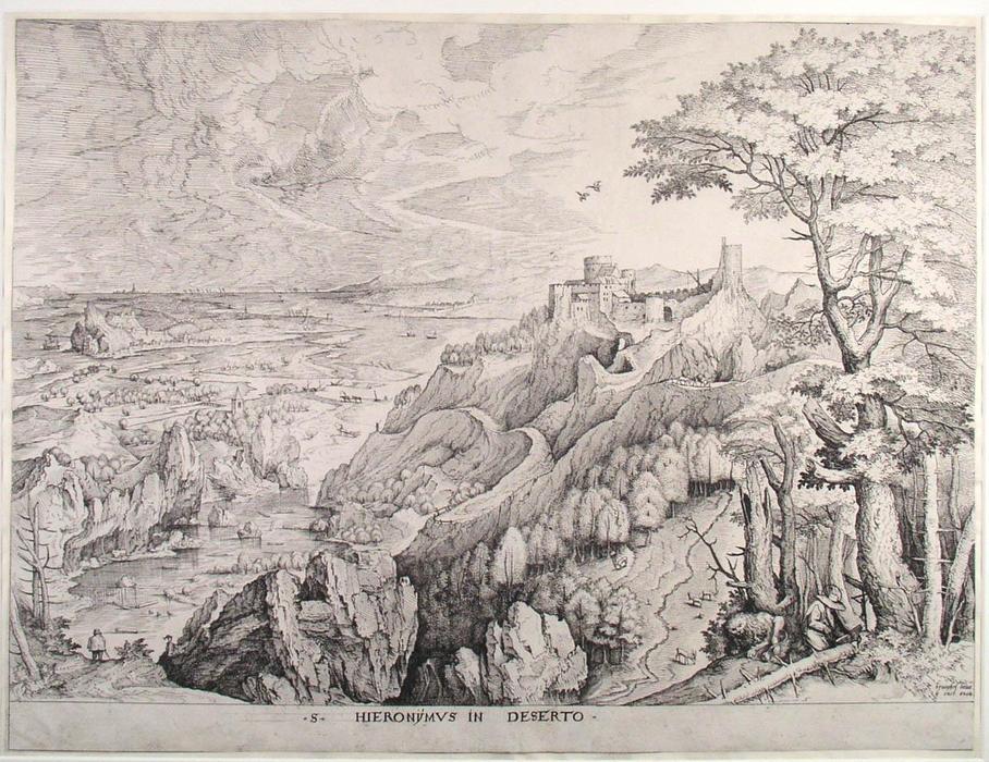 WikiOO.org - Enciklopedija likovnih umjetnosti - Slikarstvo, umjetnička djela Pieter Bruegel The Elder - Jerome in the desert