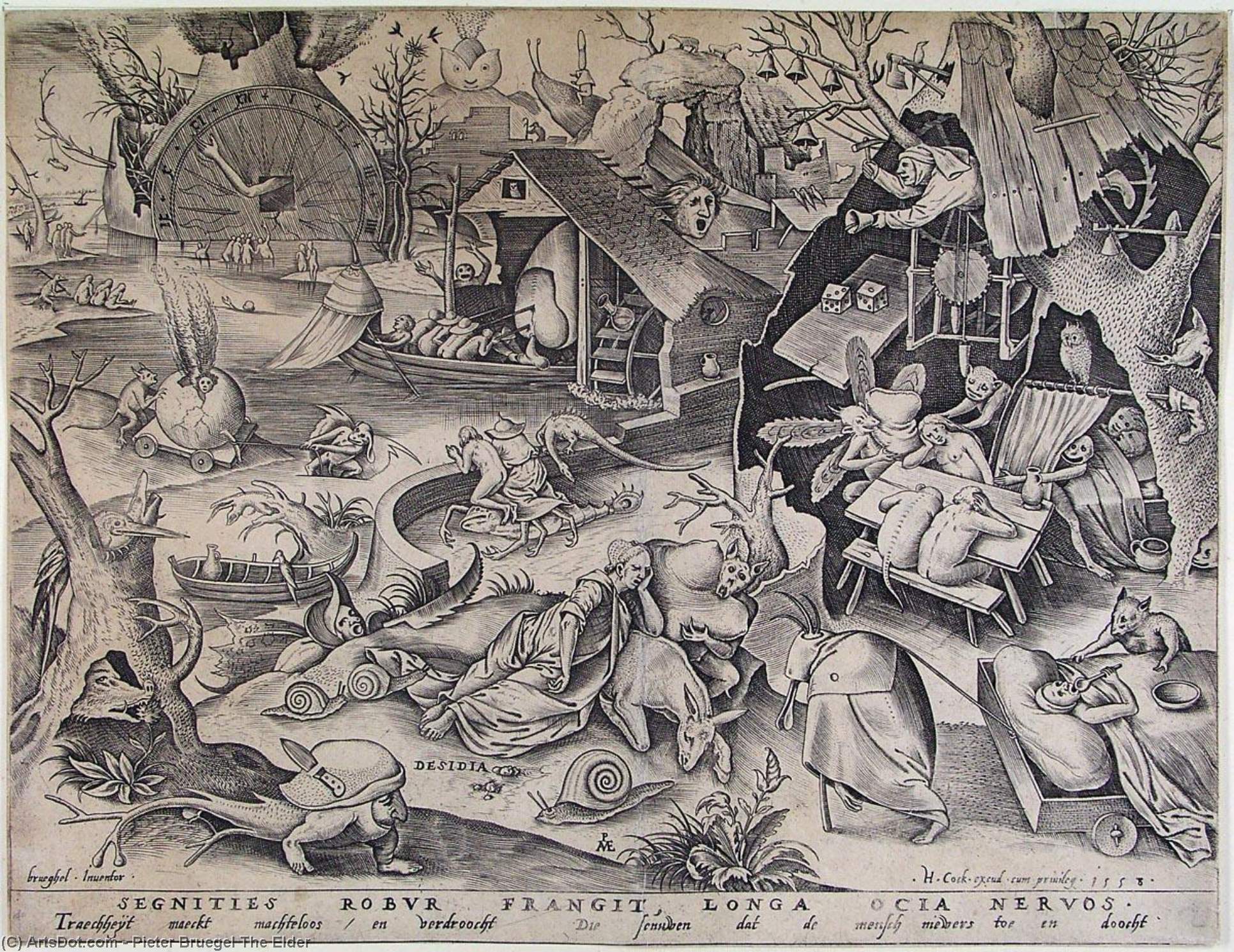 Wikioo.org - สารานุกรมวิจิตรศิลป์ - จิตรกรรม Pieter Bruegel The Elder - Laziness
