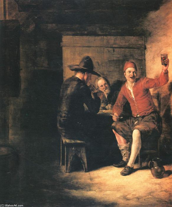Wikioo.org - Die Enzyklopädie bildender Kunst - Malerei, Kunstwerk von Pieter De Hooch - glücklich trinker
