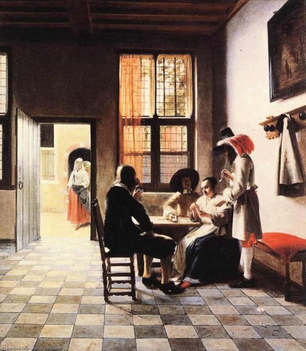 Wikioo.org – La Enciclopedia de las Bellas Artes - Pintura, Obras de arte de Pieter De Hooch - Jugadores de cartas