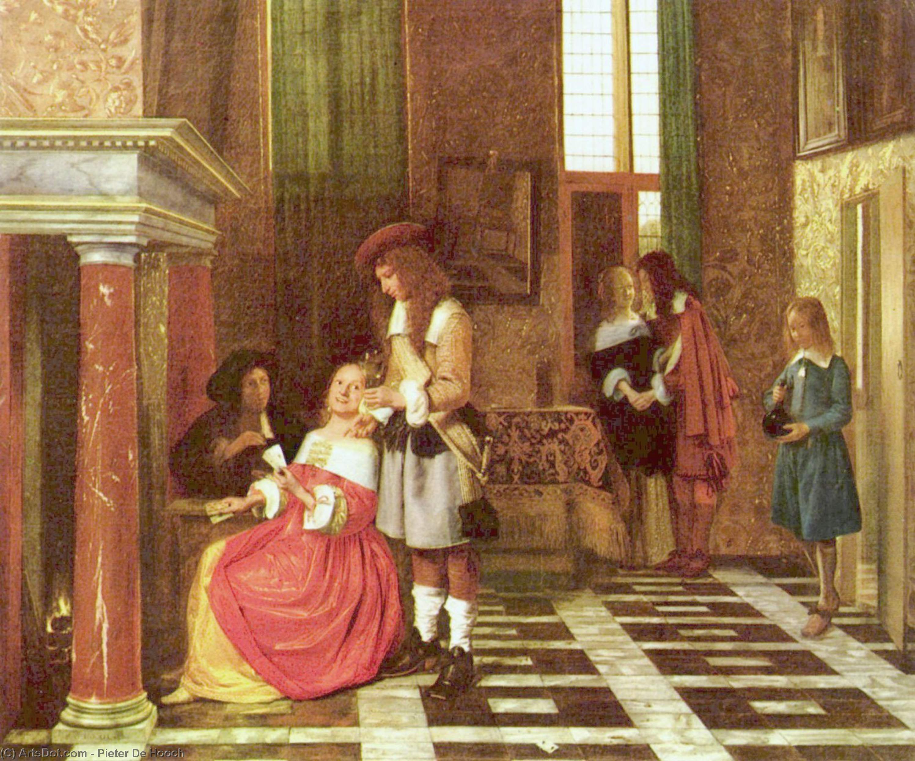 WikiOO.org - Encyclopedia of Fine Arts - Maleri, Artwork Pieter De Hooch - The Card Players