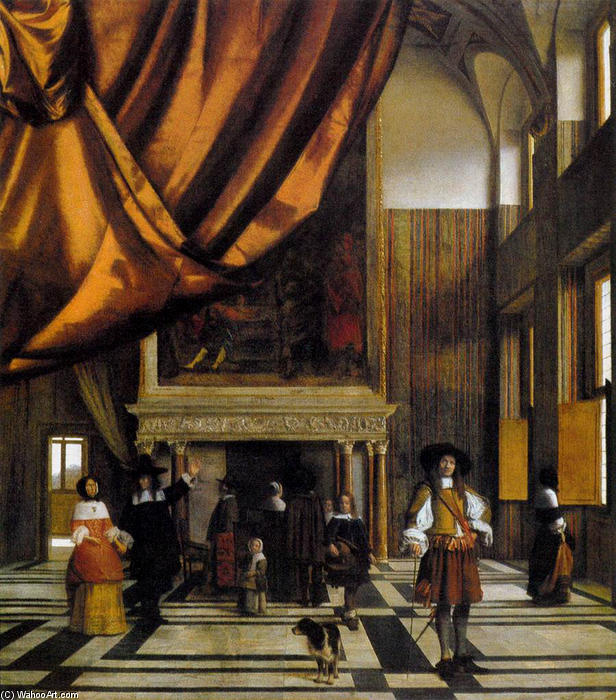WikiOO.org - Encyclopedia of Fine Arts - Målning, konstverk Pieter De Hooch - The Council Chamber of the Burgermasters