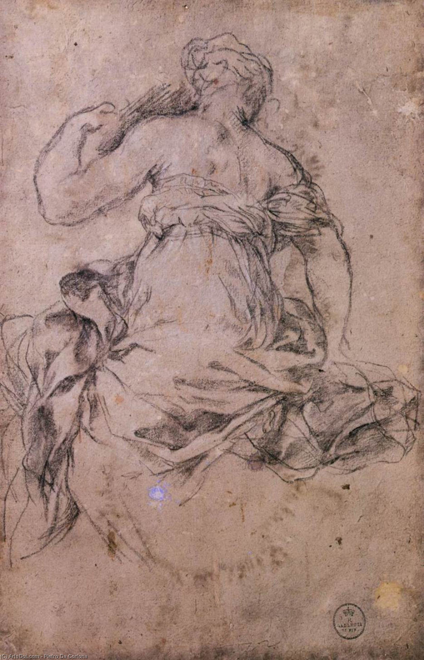 WikiOO.org - Enciklopedija likovnih umjetnosti - Slikarstvo, umjetnička djela Pietro Da Cortona - Study for the Age of Silver