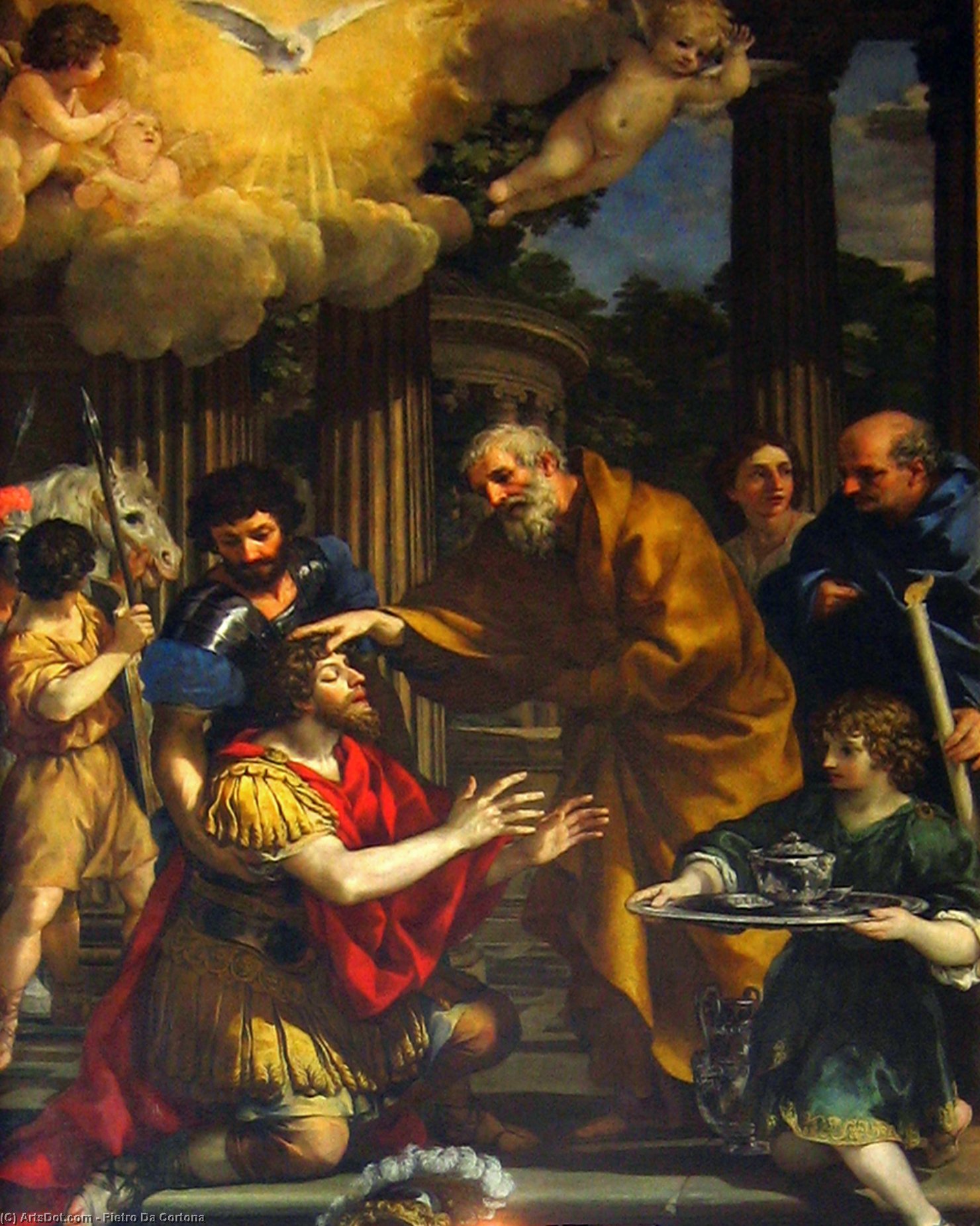 Wikioo.org - The Encyclopedia of Fine Arts - Painting, Artwork by Pietro Da Cortona - Ananias restoring the sight of Saint Paul
