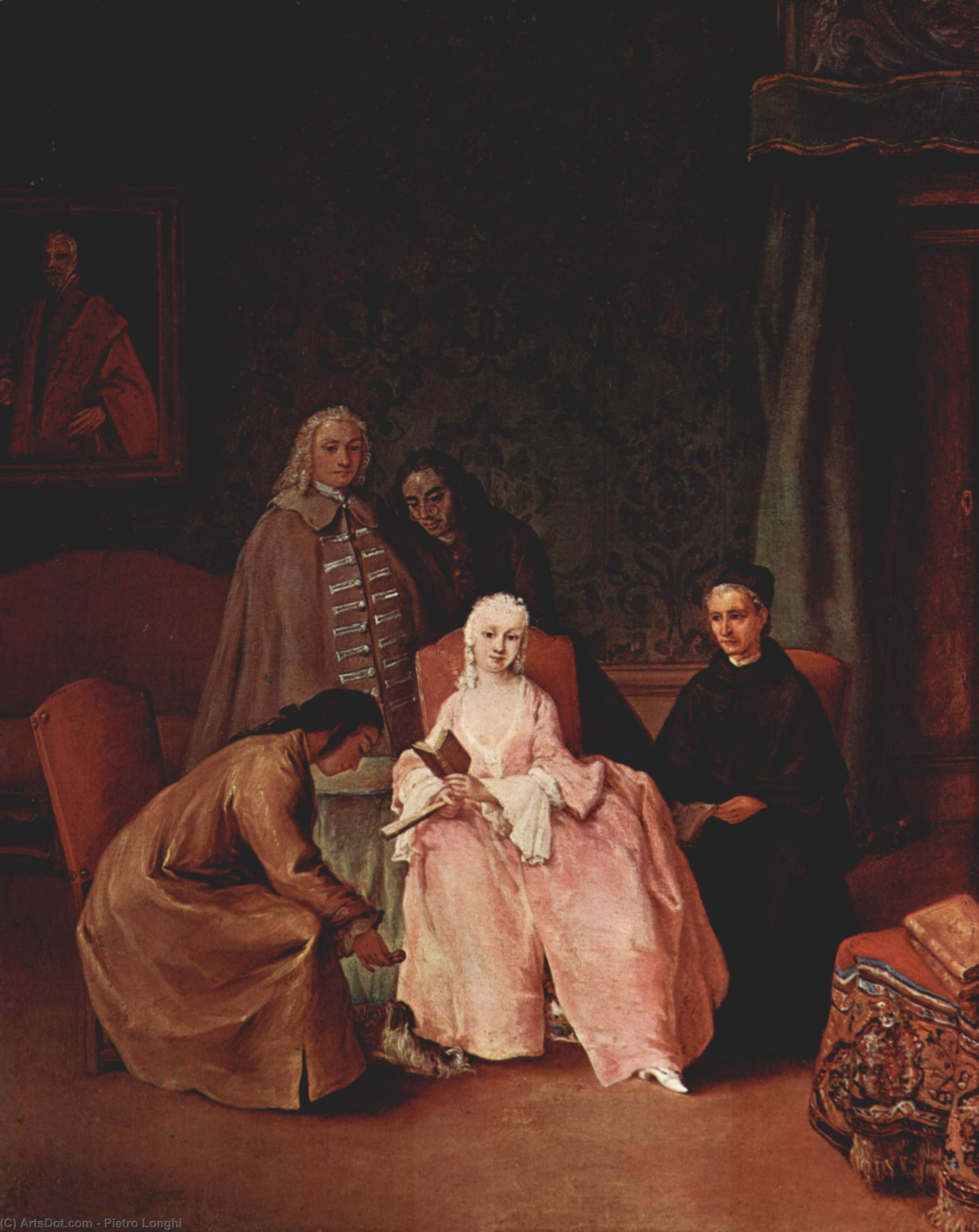 Wikioo.org - The Encyclopedia of Fine Arts - Painting, Artwork by Pietro Longhi - A Visit to a Lady