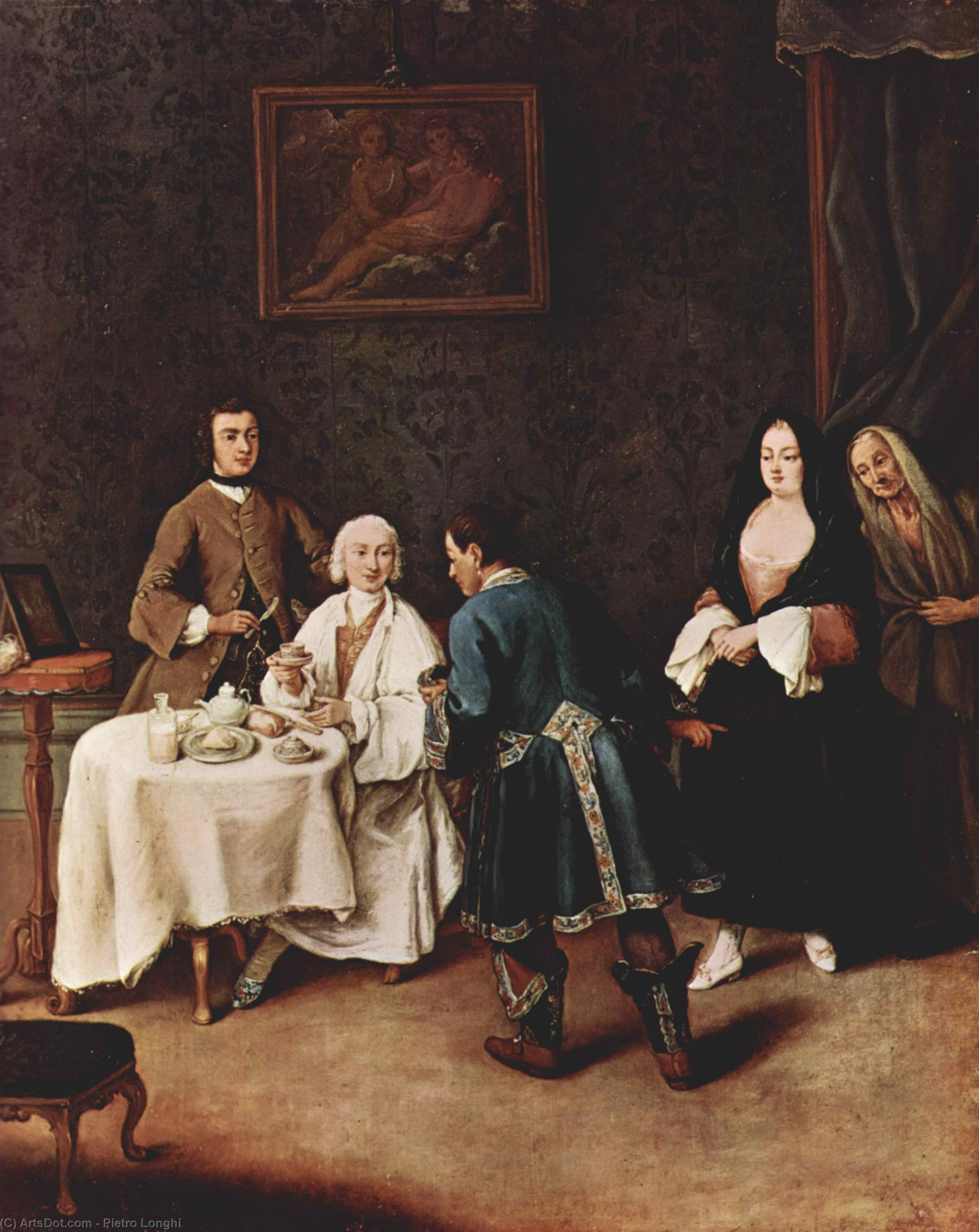 Wikioo.org - The Encyclopedia of Fine Arts - Painting, Artwork by Pietro Longhi - A Visit to a Lord