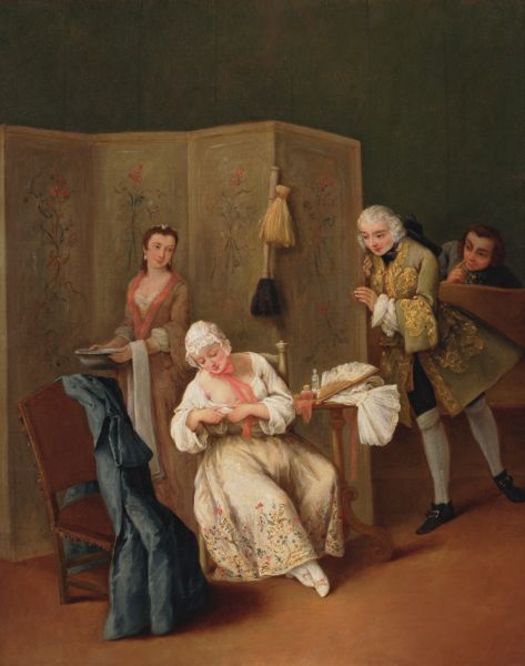 WikiOO.org - Енциклопедия за изящни изкуства - Живопис, Произведения на изкуството Pietro Longhi - The Indiscreet Gentleman
