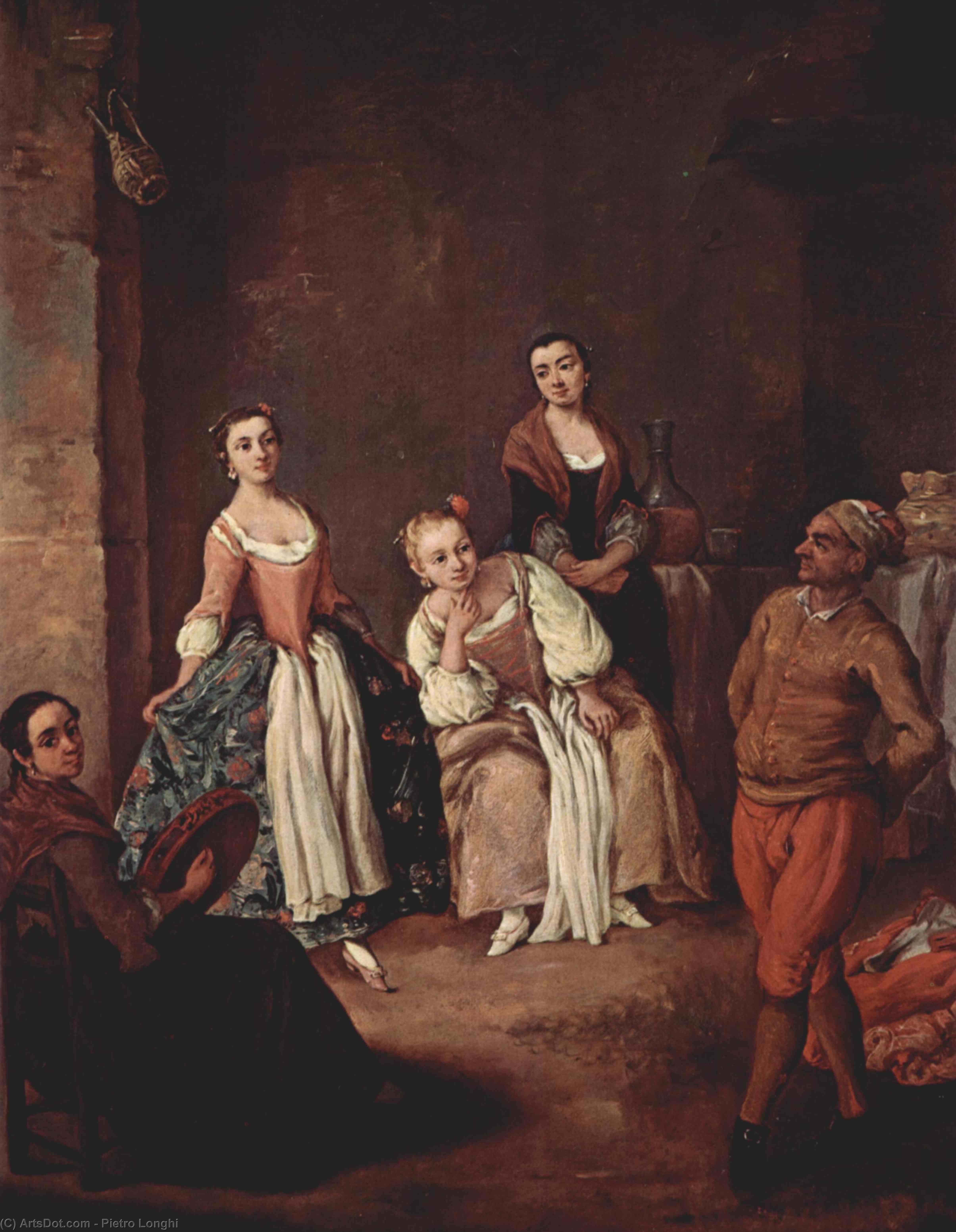 Wikioo.org - The Encyclopedia of Fine Arts - Painting, Artwork by Pietro Longhi - The furlana (Venetian dance)