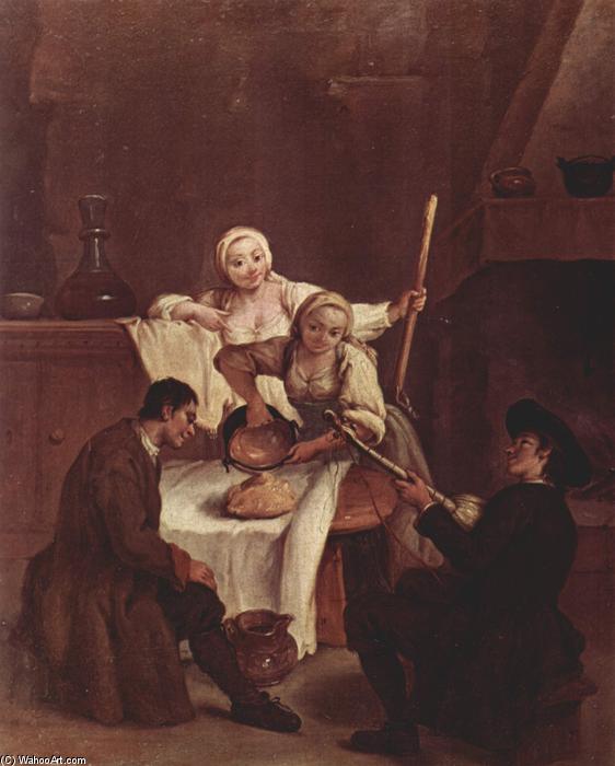 Wikioo.org - The Encyclopedia of Fine Arts - Painting, Artwork by Pietro Longhi - Preparing the Polenta
