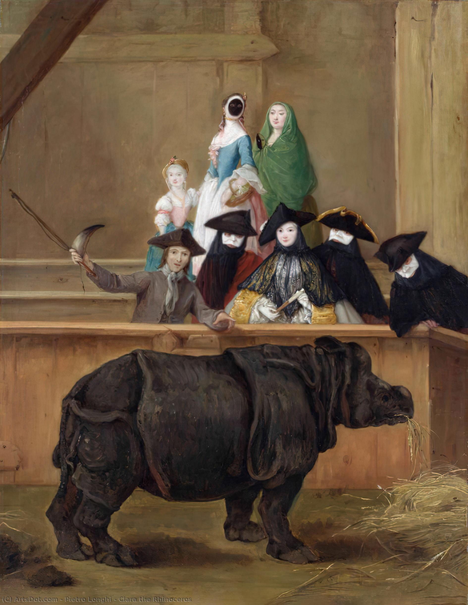 Wikioo.org – La Enciclopedia de las Bellas Artes - Pintura, Obras de arte de Pietro Longhi - clara el rinoceronte