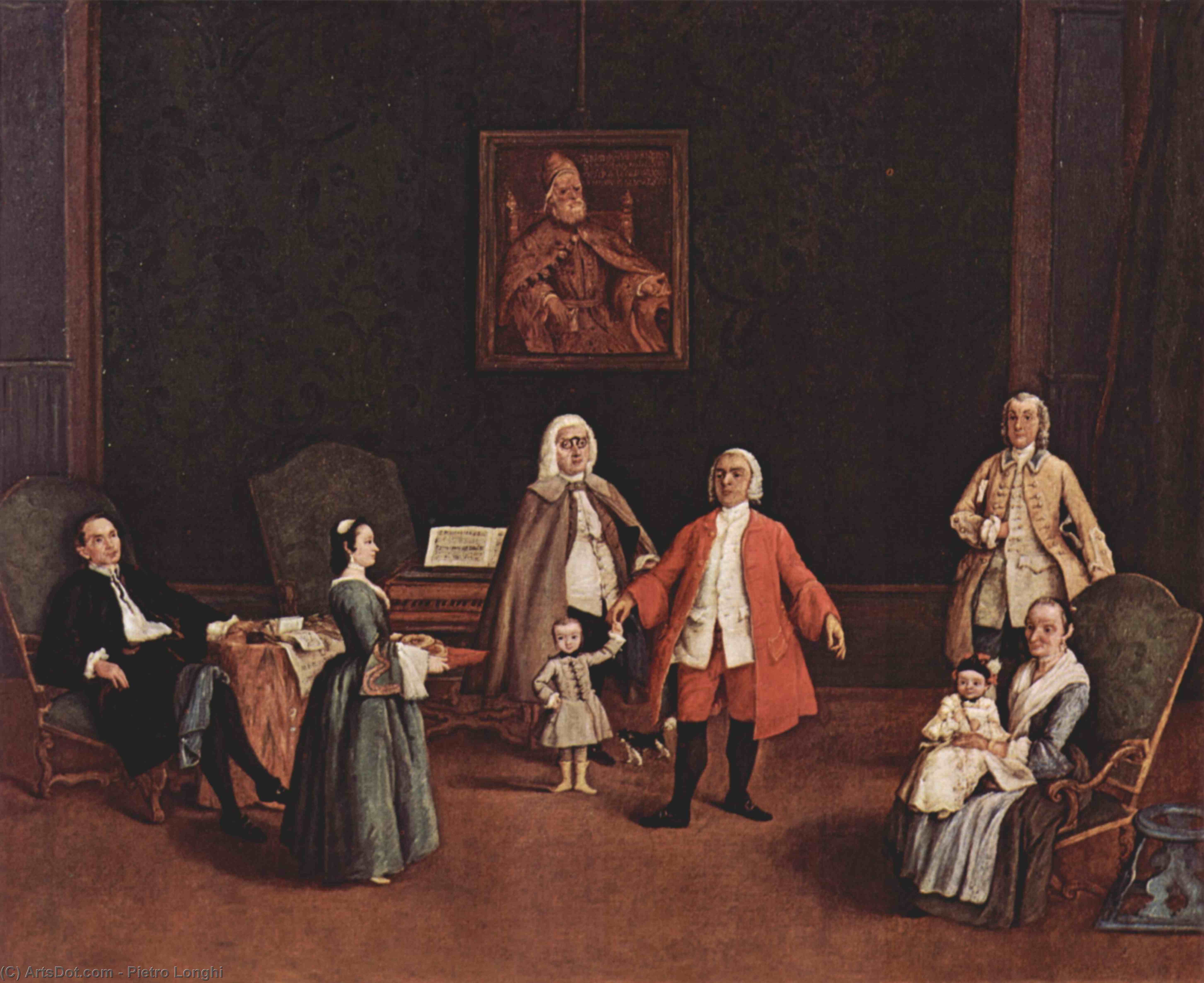 Wikioo.org - The Encyclopedia of Fine Arts - Painting, Artwork by Pietro Longhi - The Venetian Family
