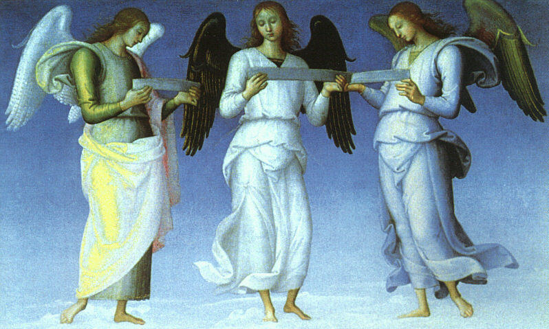 Wikioo.org – L'Enciclopedia delle Belle Arti - Pittura, Opere di Vannucci Pietro (Le Perugin) - angeli particolare