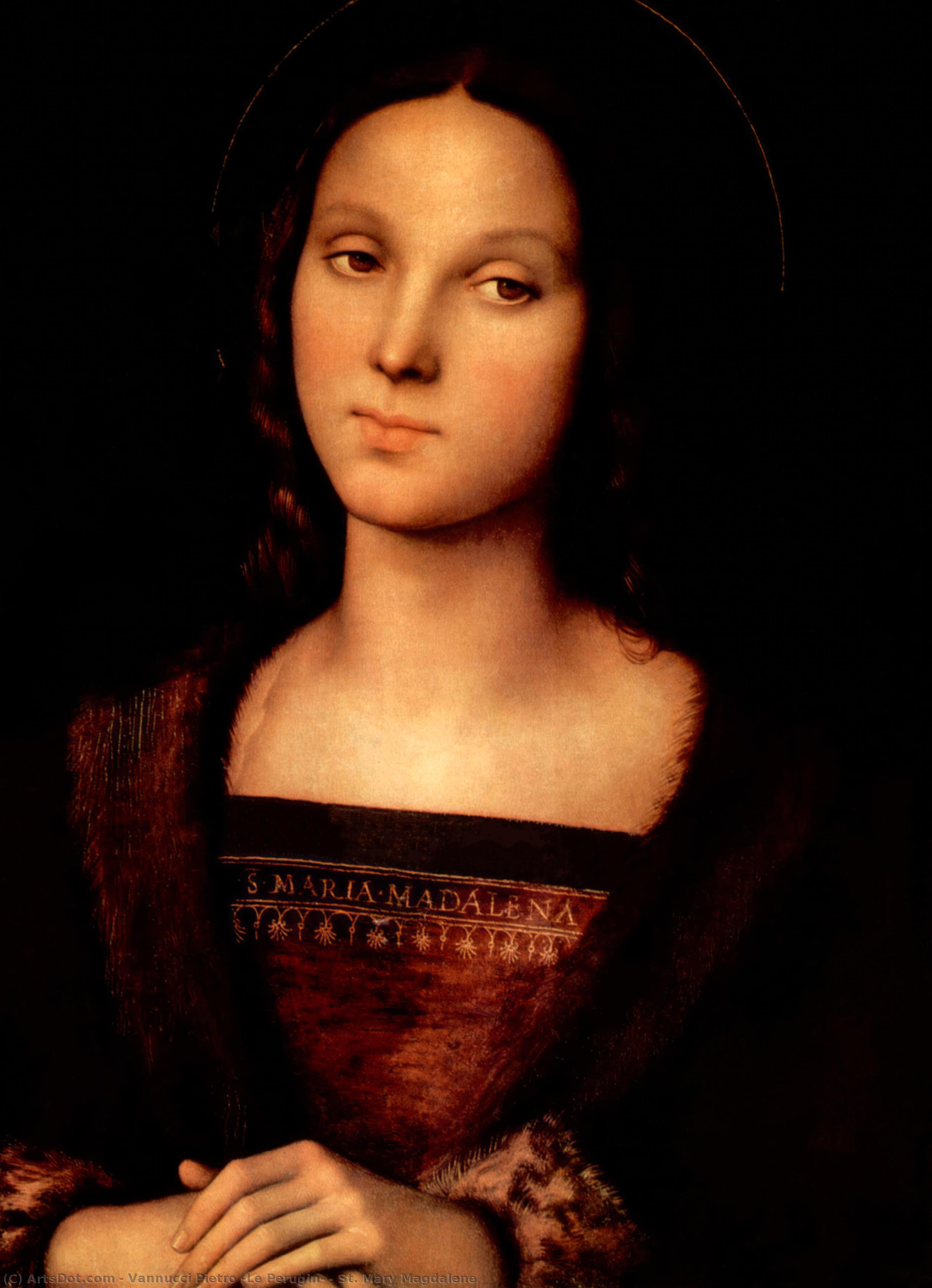 Wikoo.org - موسوعة الفنون الجميلة - اللوحة، العمل الفني Vannucci Pietro (Le Perugin) - St. Mary Magdalene