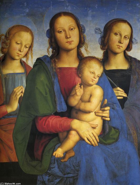 Wikioo.org – L'Encyclopédie des Beaux Arts - Peinture, Oeuvre de Vannucci Pietro (Le Perugin) - madonna et l'enfant avec r . Catherine et r . Rosa