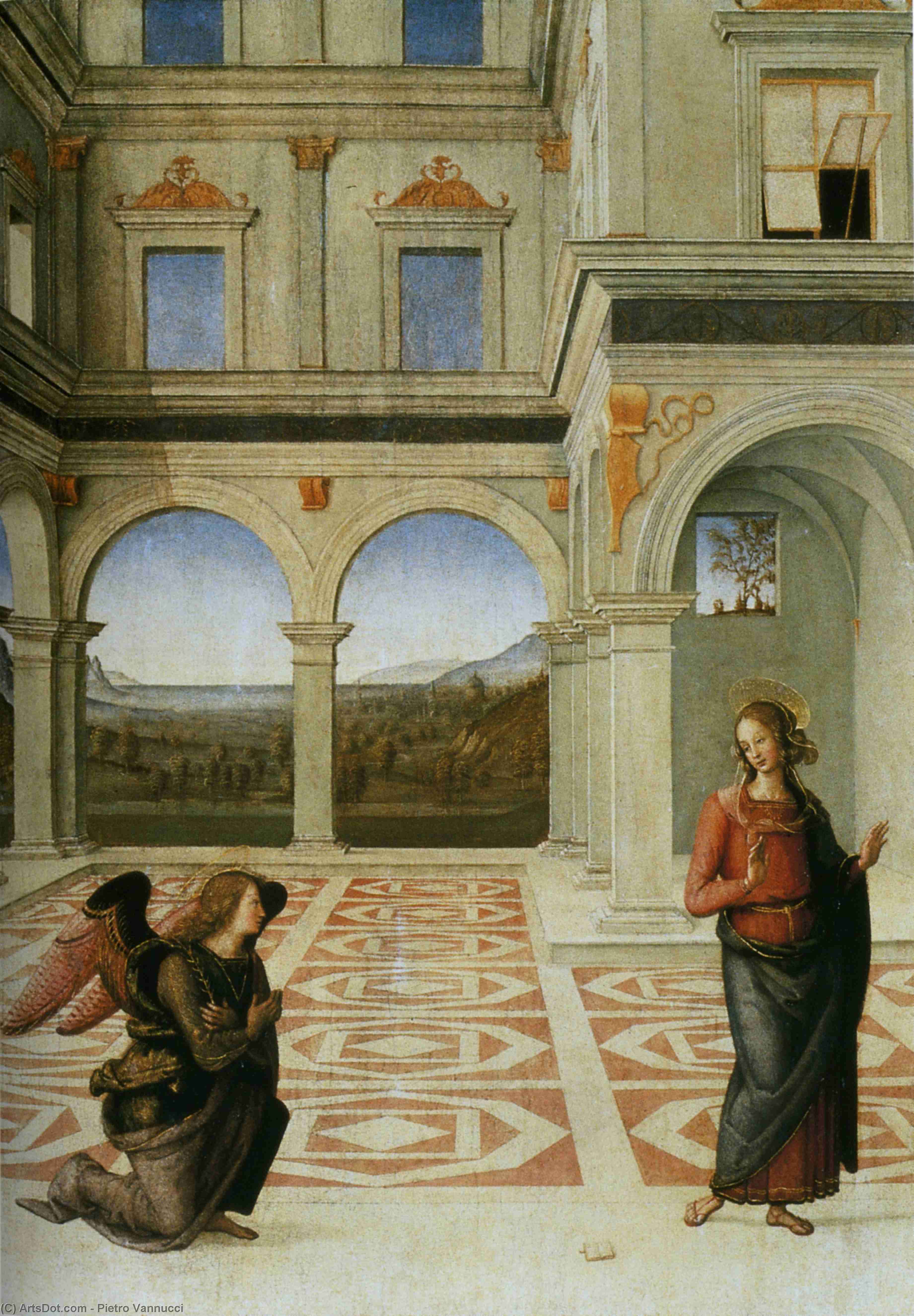 WikiOO.org - Encyclopedia of Fine Arts - Maalaus, taideteos Vannucci Pietro (Le Perugin) - The Annunciation