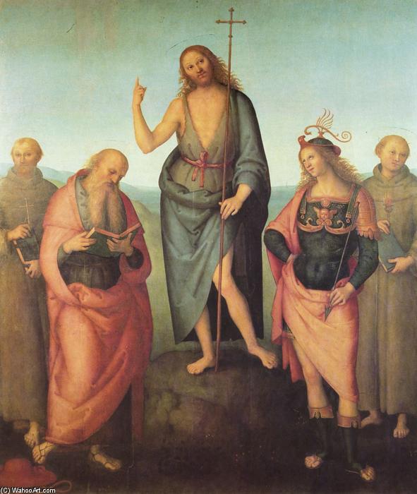 Wikioo.org - The Encyclopedia of Fine Arts - Painting, Artwork by Vannucci Pietro (Le Perugin) - John the Baptist and four saints