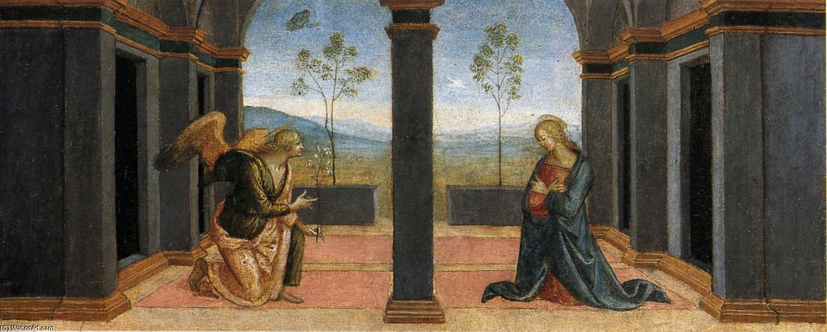 WikiOO.org - Enciclopedia of Fine Arts - Pictura, lucrări de artă Vannucci Pietro (Le Perugin) - Pala di Corciano (Annunciation)