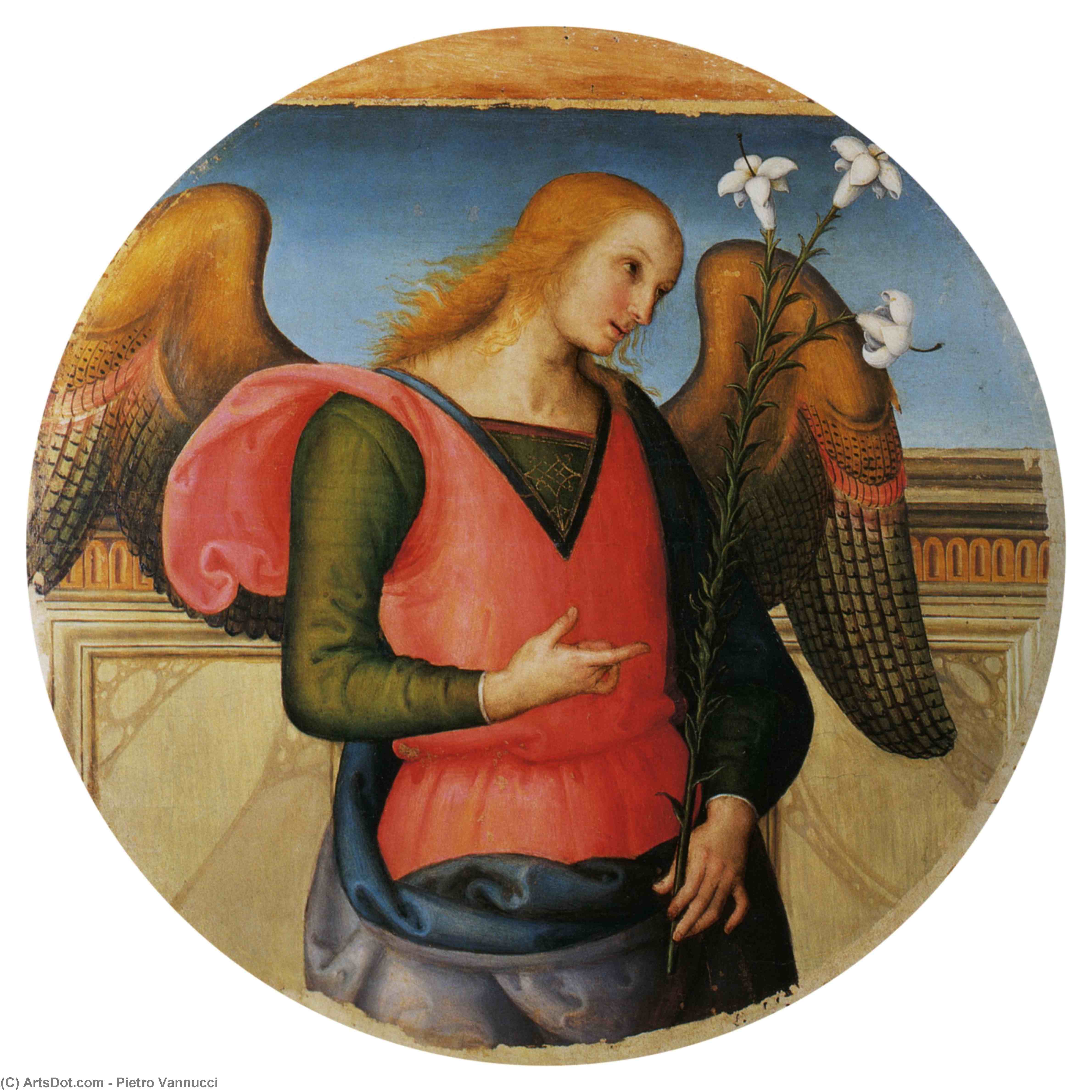 Wikioo.org – L'Enciclopedia delle Belle Arti - Pittura, Opere di Vannucci Pietro (Le Perugin) - pala di sant agostino ( arcangel gabriel )