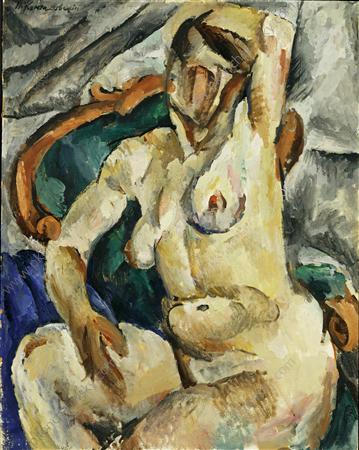 Wikioo.org - The Encyclopedia of Fine Arts - Painting, Artwork by Pyotr Konchalovsky - The Model in a chair