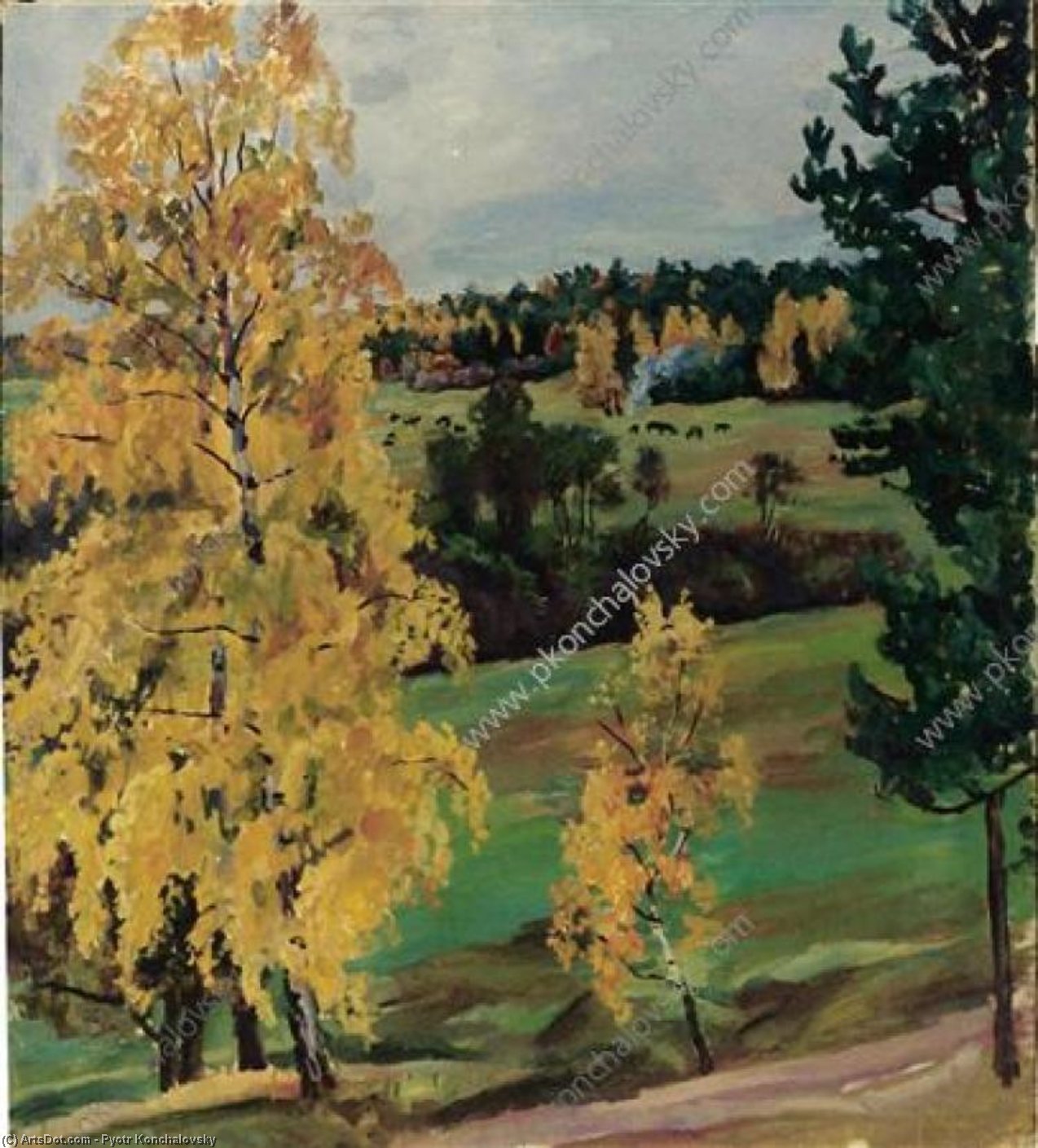 WikiOO.org - Enciklopedija dailės - Tapyba, meno kuriniai Pyotr Konchalovsky - Autumn. Yellow wood.