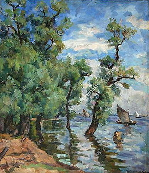 WikiOO.org - Encyclopedia of Fine Arts - Schilderen, Artwork Pyotr Konchalovsky - Willows on the Volkhov