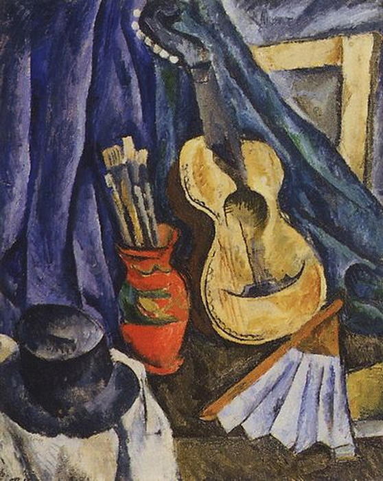 Wikioo.org - The Encyclopedia of Fine Arts - Painting, Artwork by Pyotr Konchalovsky - Still Life. The guitar.