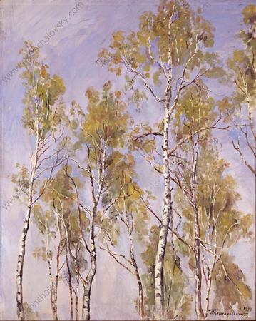 WikiOO.org - Encyclopedia of Fine Arts - Maľba, Artwork Pyotr Konchalovsky - The tops of the birches