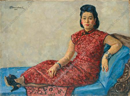 Wikioo.org - The Encyclopedia of Fine Arts - Painting, Artwork by Pyotr Konchalovsky - Portrait of Hu Ji-Pang