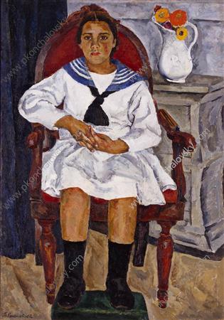 WikiOO.org - Encyclopedia of Fine Arts - Maleri, Artwork Pyotr Konchalovsky - Natasha in a chair