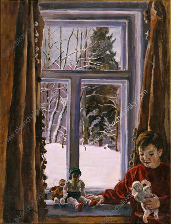 Wikioo.org - The Encyclopedia of Fine Arts - Painting, Artwork by Pyotr Konchalovsky - Katya with a doll by the window