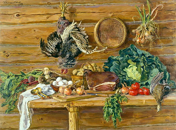 Wikioo.org - The Encyclopedia of Fine Arts - Painting, Artwork by Pyotr Konchalovsky - Still Life. Pantry.