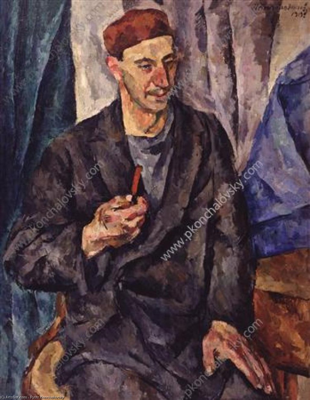 Wikioo.org - The Encyclopedia of Fine Arts - Painting, Artwork by Pyotr Konchalovsky - Portrait of artist Herman Vasilyevich Fyodorov
