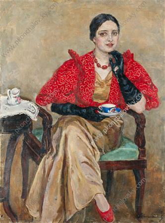 Wikioo.org - The Encyclopedia of Fine Arts - Painting, Artwork by Pyotr Konchalovsky - Portrait of G. A. Egorova