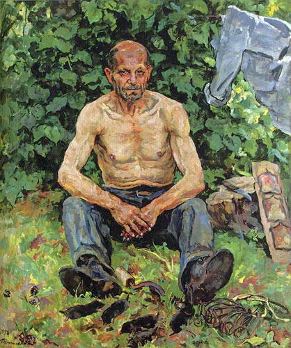 Wikioo.org - The Encyclopedia of Fine Arts - Painting, Artwork by Pyotr Konchalovsky - Portrait of mole-catcher Fedor Petrovich