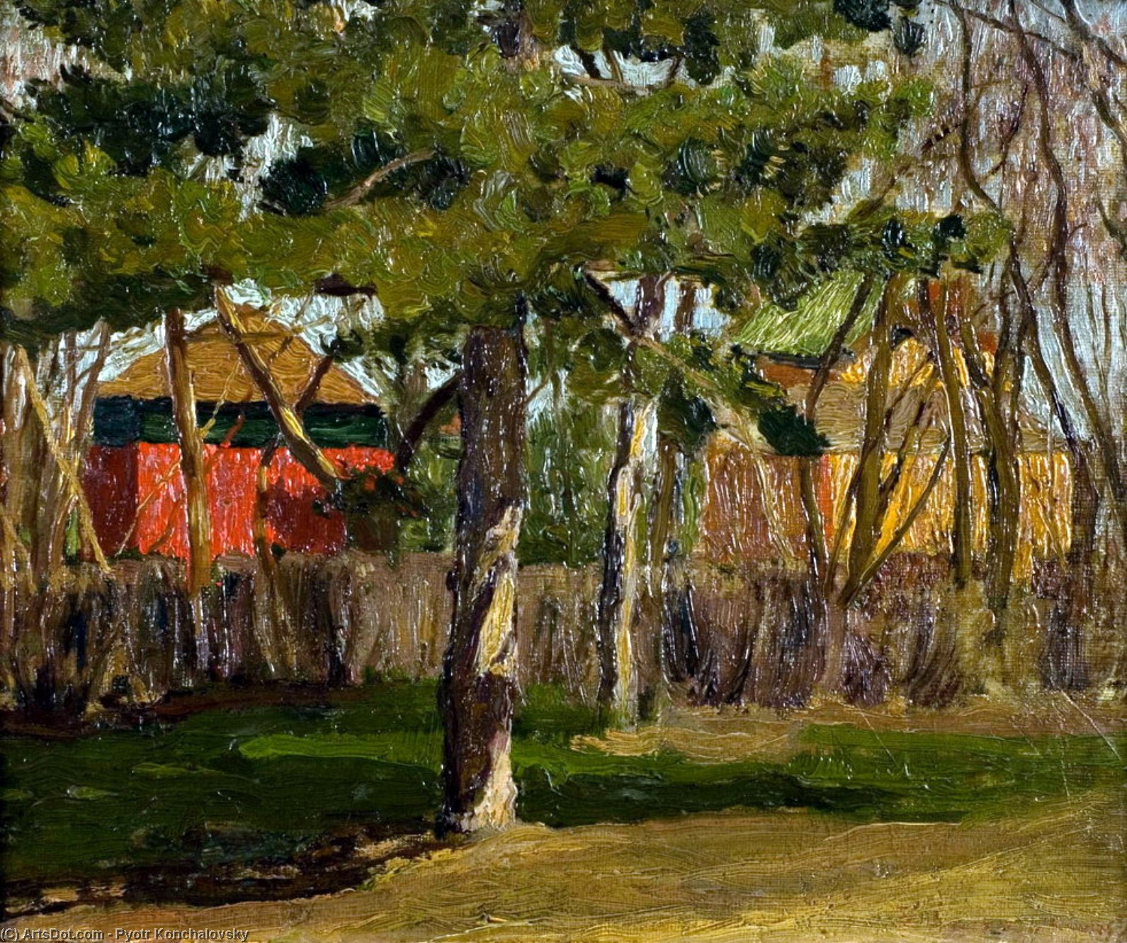 WikiOO.org - Encyclopedia of Fine Arts - Maleri, Artwork Pyotr Konchalovsky - Cottages