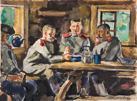 Wikioo.org - The Encyclopedia of Fine Arts - Painting, Artwork by Pyotr Konchalovsky - Soldiers