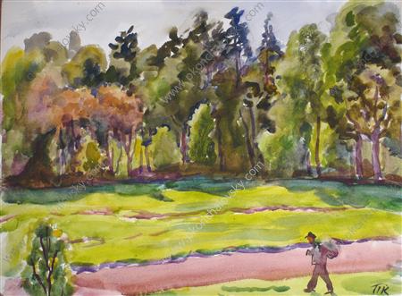 WikiOO.org - Enciklopedija likovnih umjetnosti - Slikarstvo, umjetnička djela Pyotr Konchalovsky - The mounds. Edge of the Forest.
