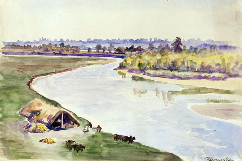 WikiOO.org - Encyclopedia of Fine Arts - Malba, Artwork Pyotr Konchalovsky - Near the river