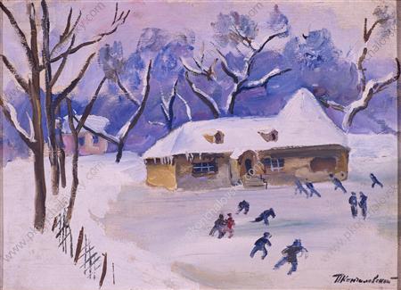 Wikioo.org - The Encyclopedia of Fine Arts - Painting, Artwork by Pyotr Konchalovsky - Little House on the rink