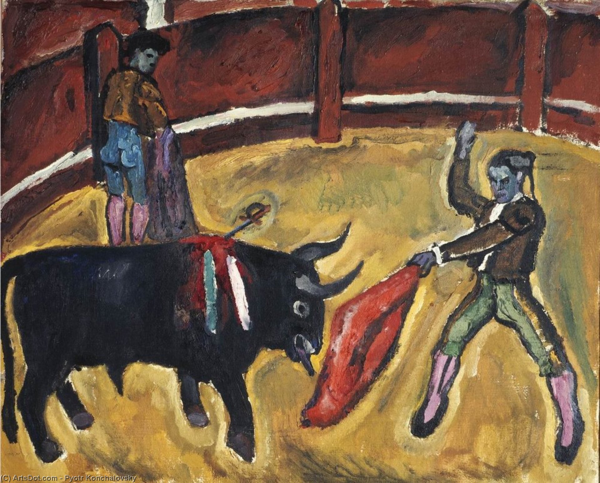 WikiOO.org - Enciklopedija dailės - Tapyba, meno kuriniai Pyotr Konchalovsky - Bullfight. Study.