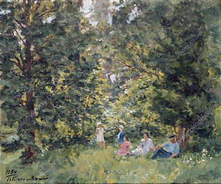 WikiOO.org - Enciklopedija likovnih umjetnosti - Slikarstvo, umjetnička djela Pyotr Konchalovsky - Under the trees