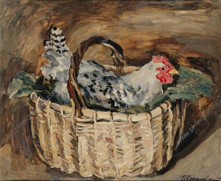 WikiOO.org - Εγκυκλοπαίδεια Καλών Τεχνών - Ζωγραφική, έργα τέχνης Pyotr Konchalovsky - Cock in a basket