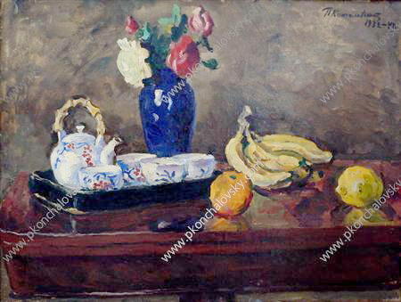 Wikioo.org - The Encyclopedia of Fine Arts - Painting, Artwork by Pyotr Konchalovsky - Still Life. Bananas.